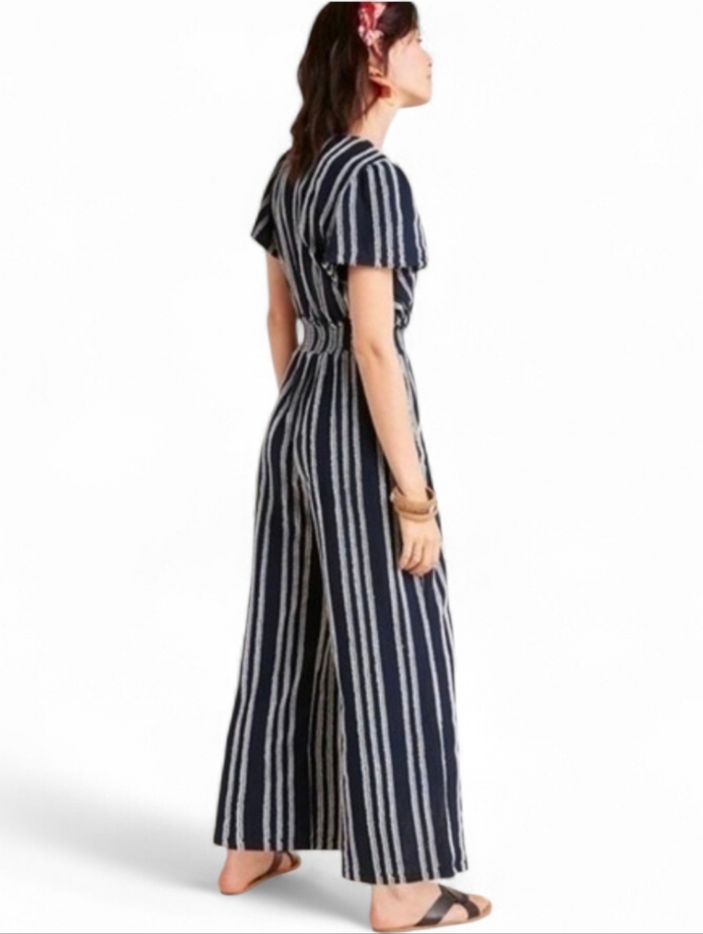DOLAN LEFT COAST X ANTHROPOLOGIE Canovas Navy Striped Jumpsuit - XS
